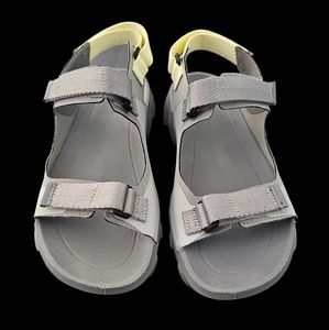 Ecco Mx Onshore Women's Sz 10-10.5 Gray 3 Strap Slingback Sport Sandals Shoes